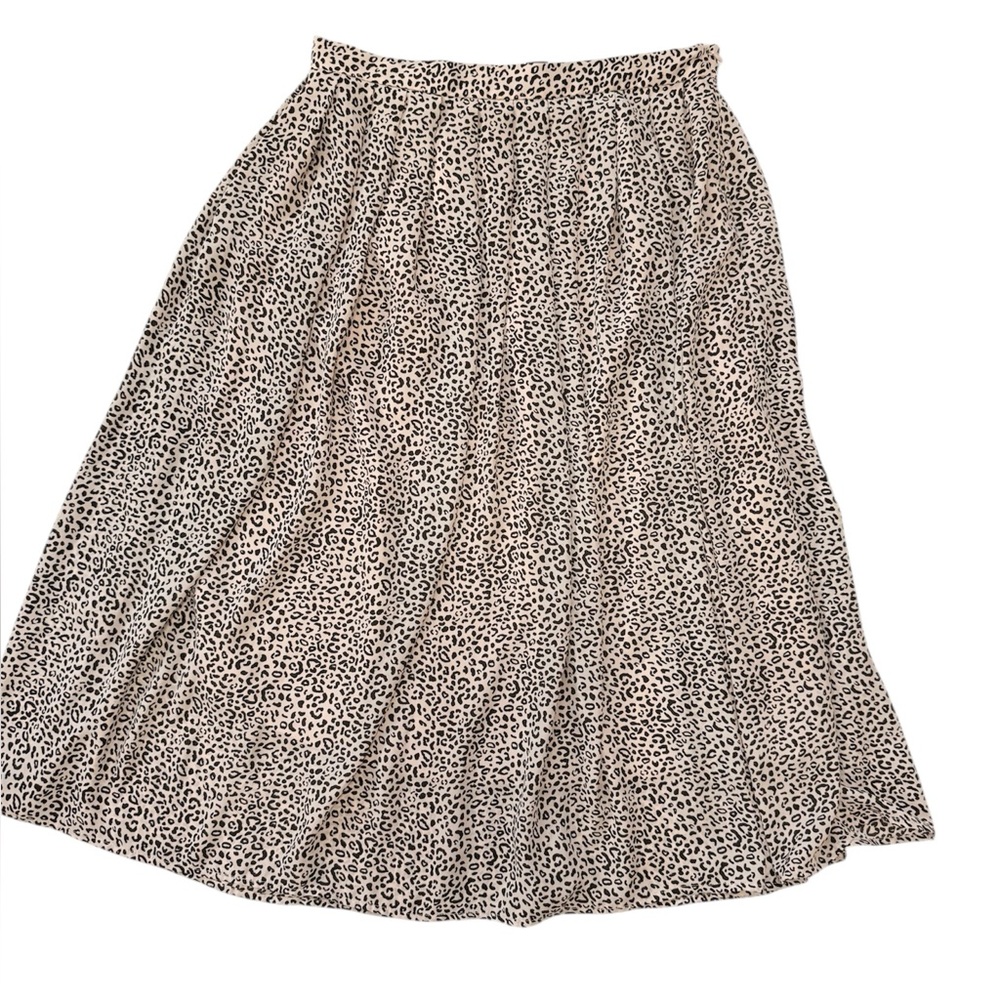 NWOT Who What Wear Neutral Leopard Pleated Maxi Skirt